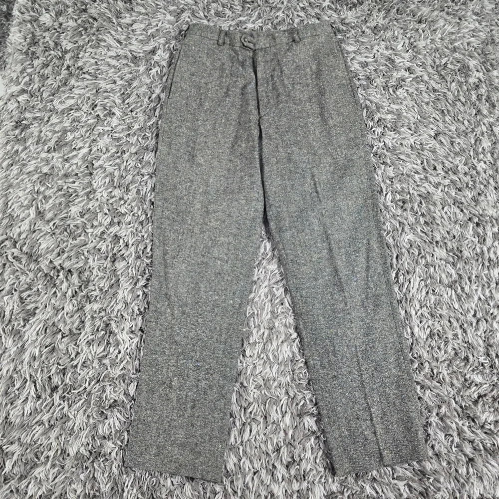 J.Crew Mens 33R Gray Donegal Tweed Wool Cashmere Blend Straight Leg Dress Pants